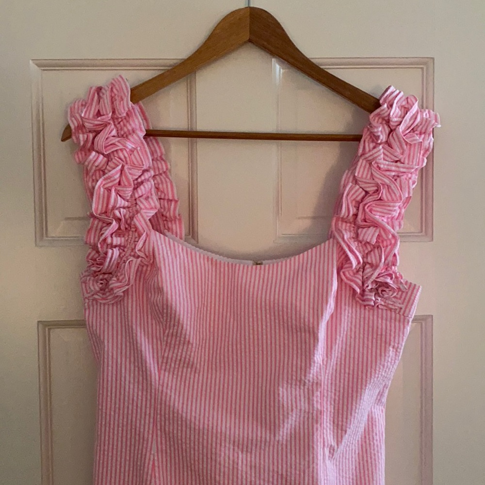 Devina Dress Pink Seersucker Lilly Pulitzer